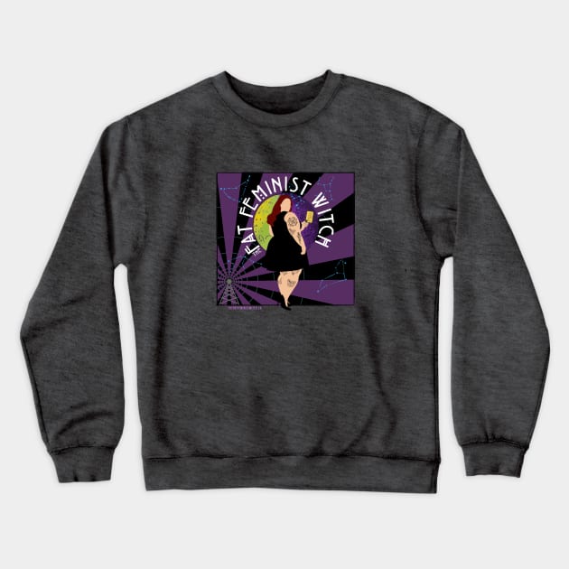 Fat Feminist Witch Host Logo Crewneck Sweatshirt by The Fat Feminist Witch 